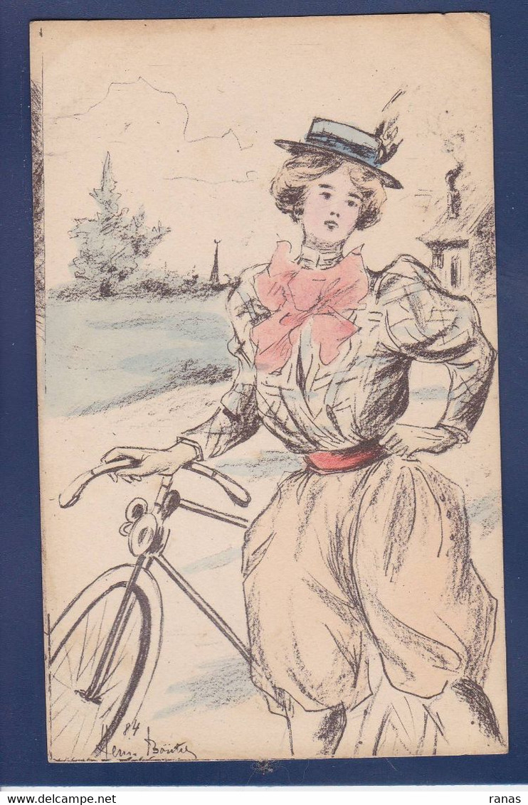 Cpa Cycle Vélo Bicyclette Boutet Henri Art Nouveau Non Circulé Femme Woman - Boutet