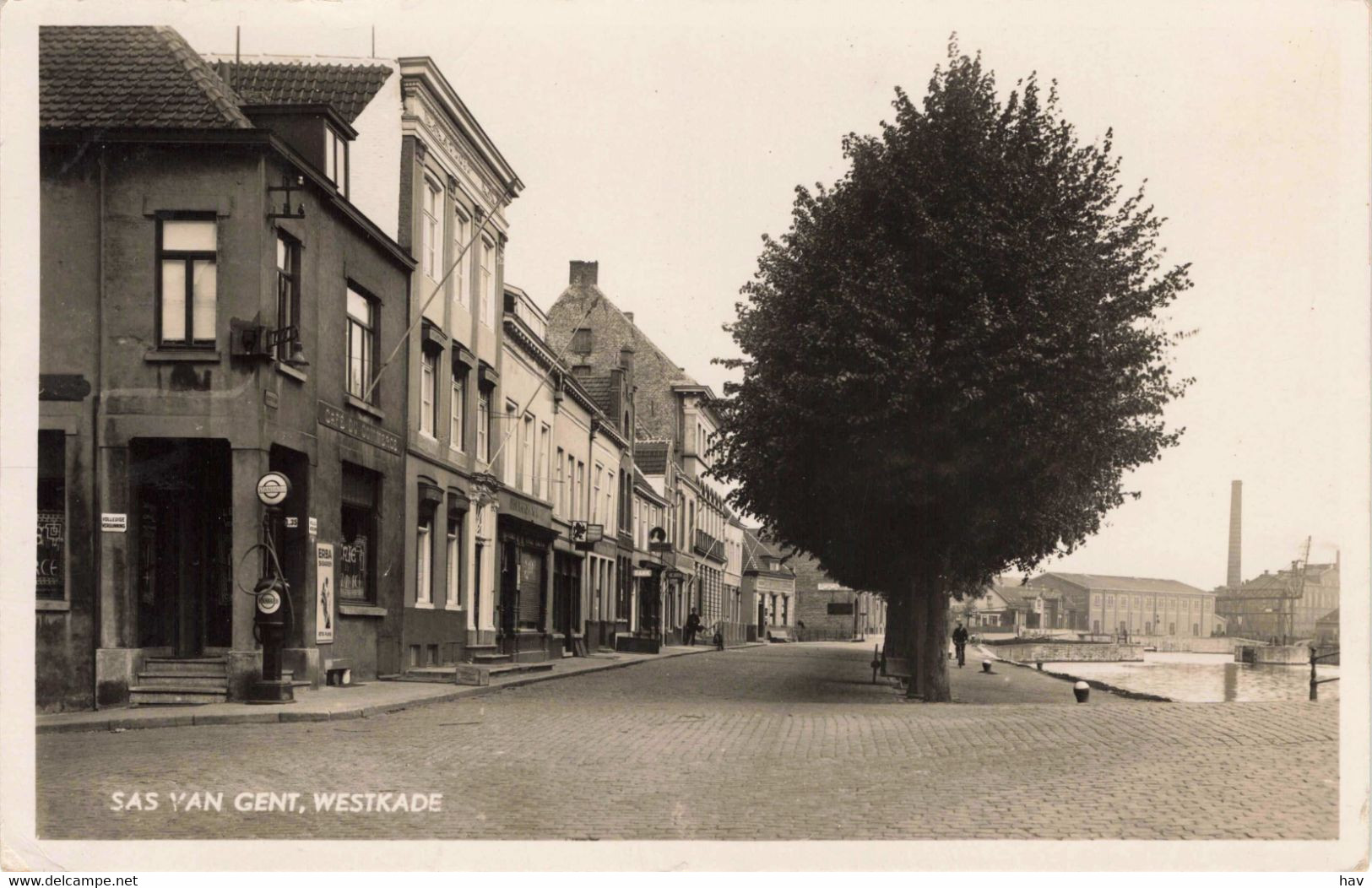 Sas Van Gent Westkade Benzinepomp Oude Fotokaart 785 - Sas Van Gent