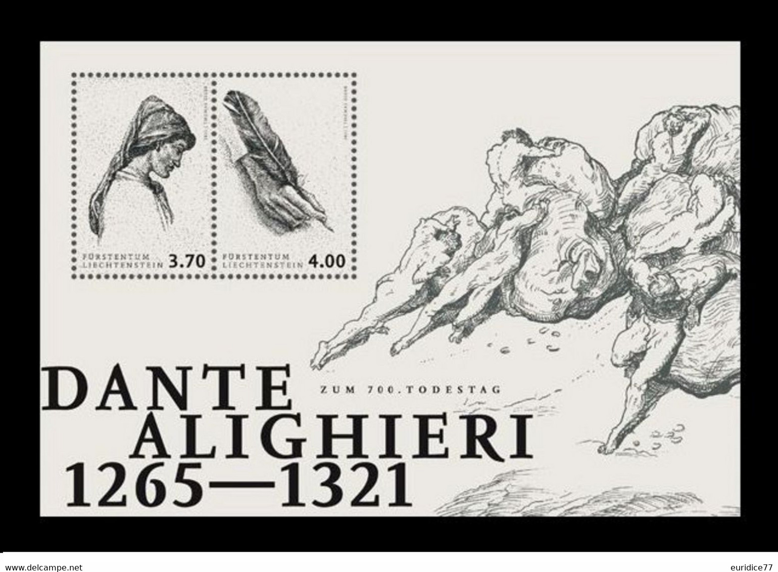 Liechtenstein 2021 - 700th Anniversary Of The Death Of Dante Alighieri - Miniature Sheet - Ongebruikt