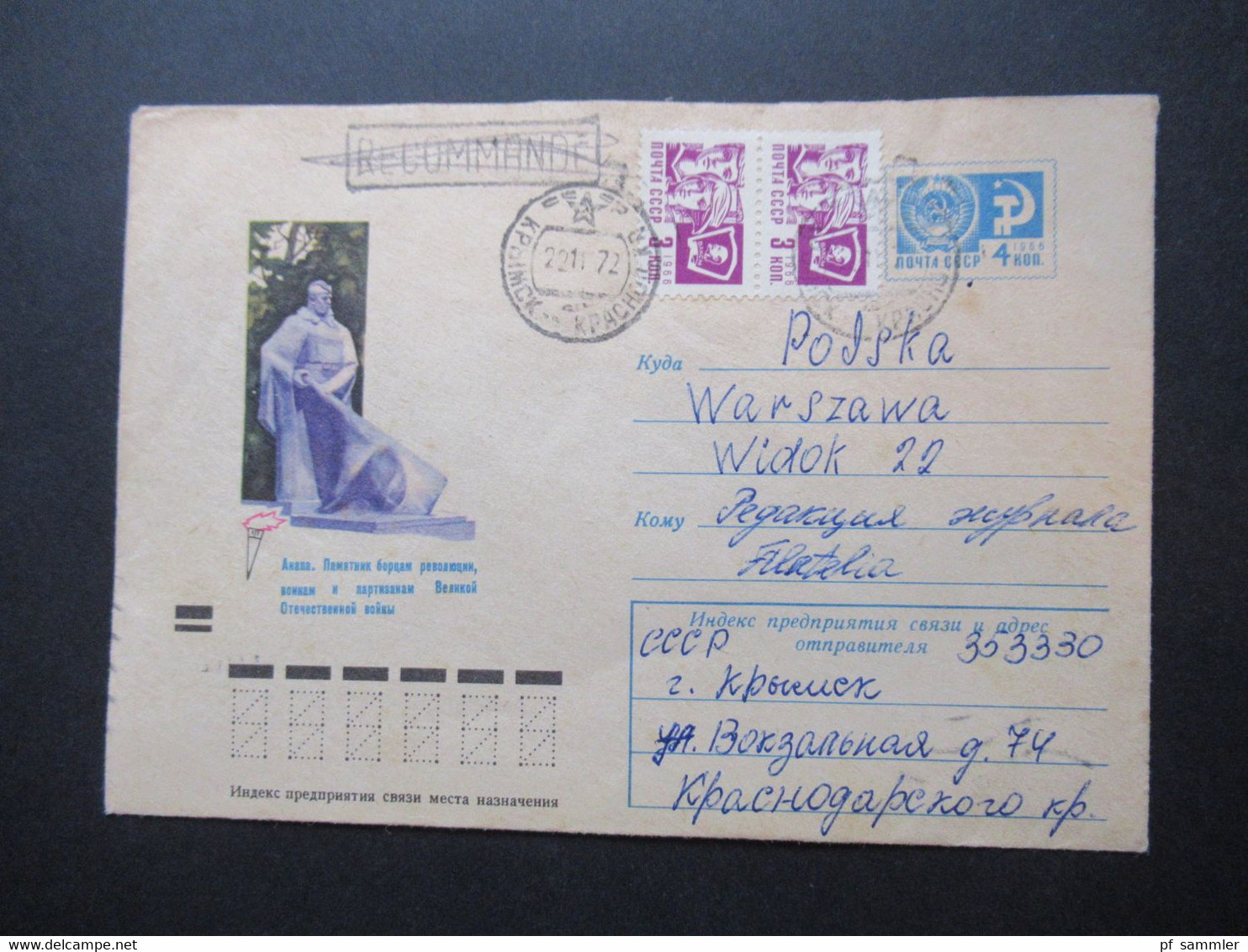 Sowjetunion UdSSR GA Bildmschläge ca. 1920er - 80er Jahre insg. 57 Stück fast alles nach Polen gelaufen! auch R-Briefe