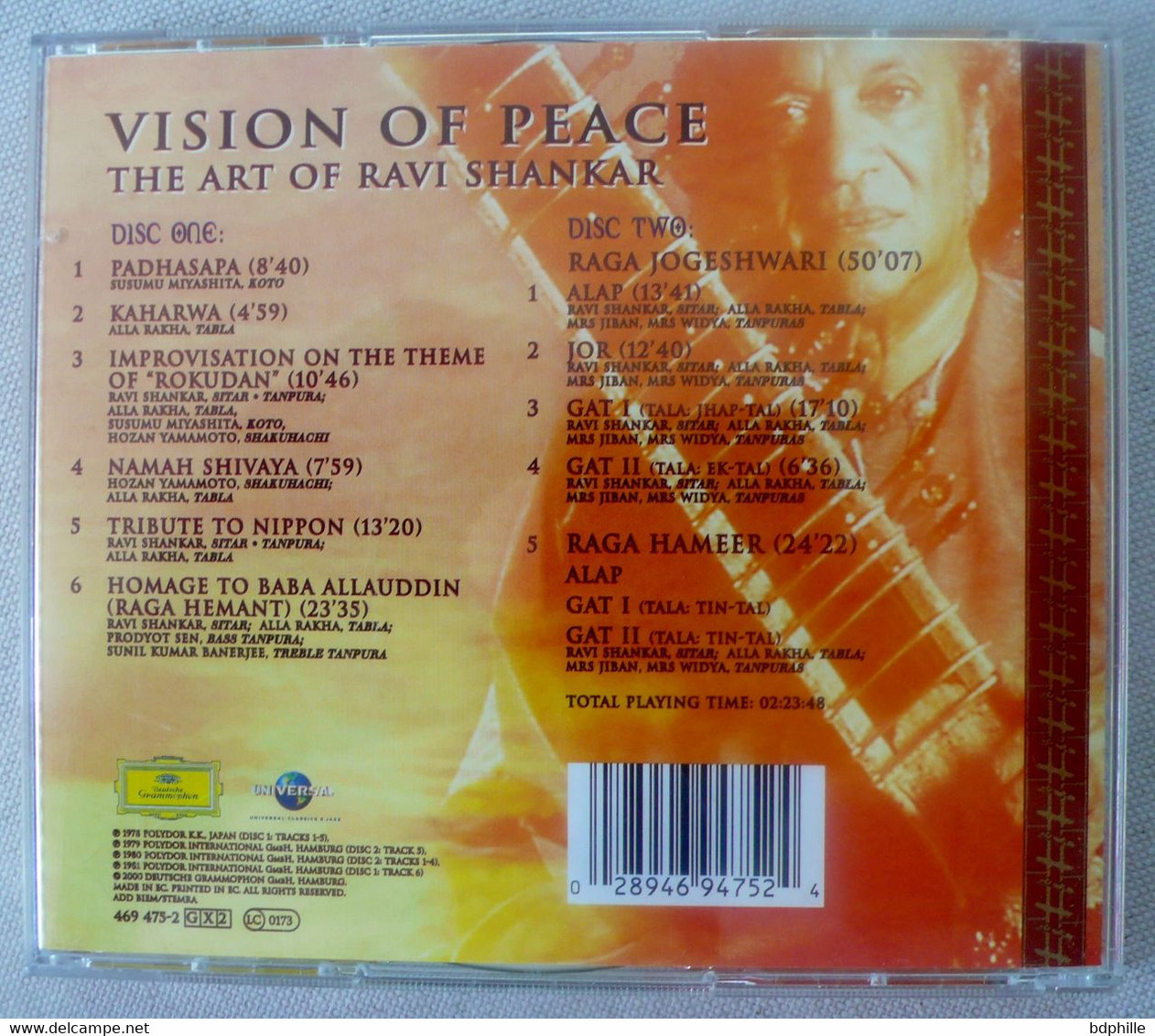 Vision Of Peace The Art Of Ravi Shankar 2 CD - Cassettes Audio