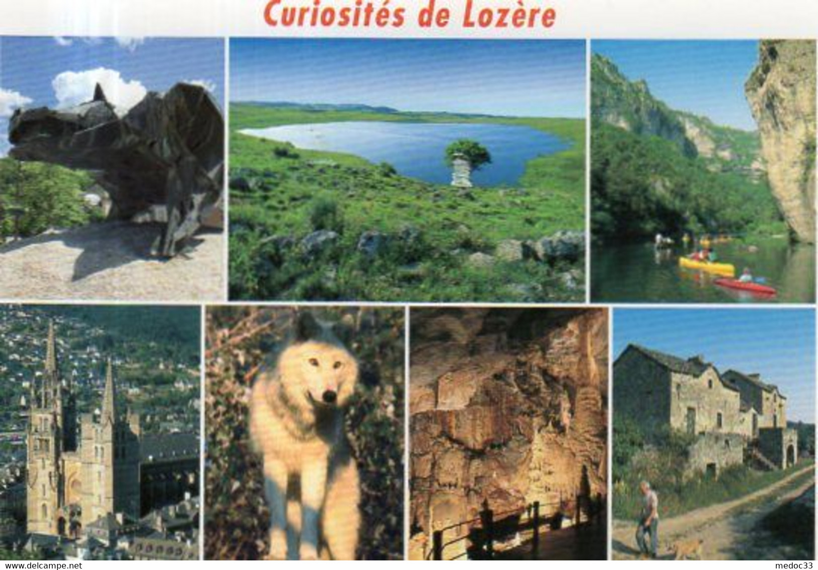 Dept 48,Lozère,Cpm Curiosités De Lozère...La Bête Du Gévaudan à Marjevols,Le Lac De Saint-Andéol,Etc... - Sonstige & Ohne Zuordnung