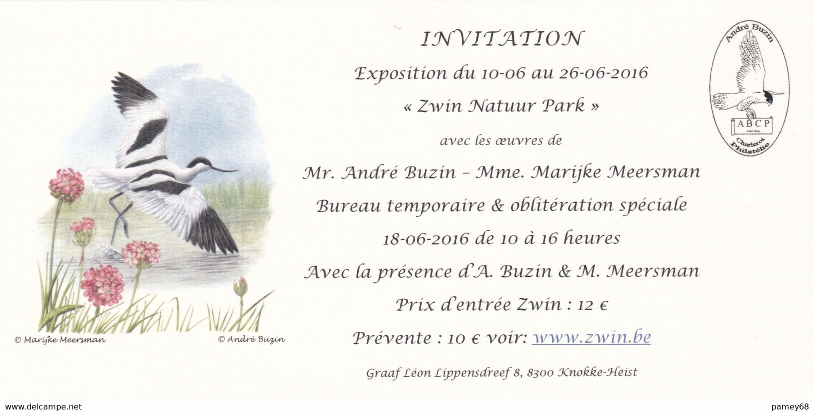 Souvenir Buzin Invitation Exposition 2016 - 1985-.. Birds (Buzin)