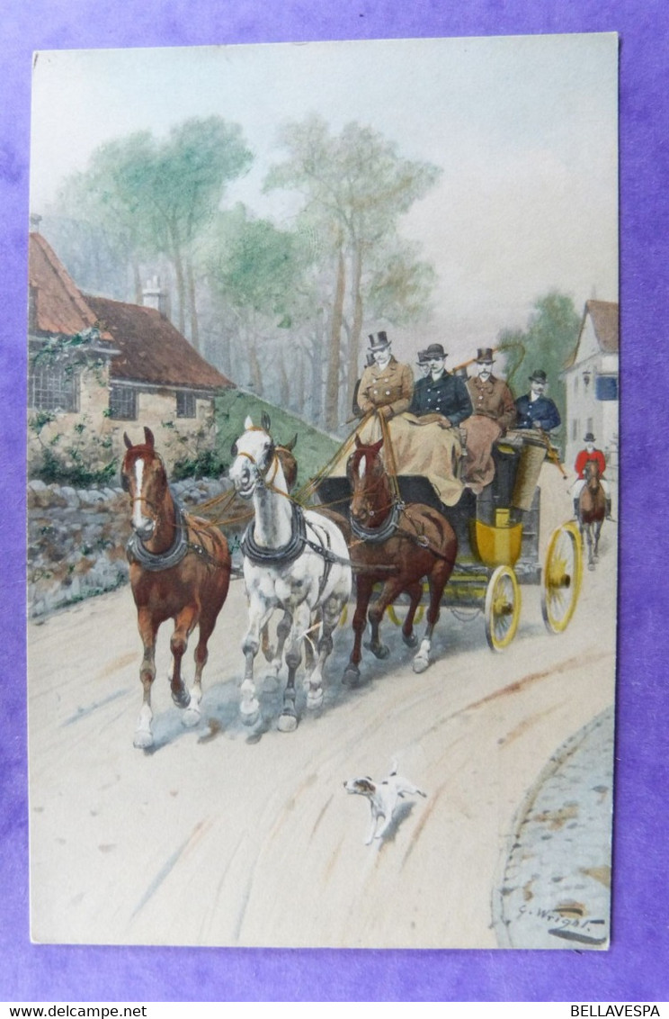 Fantasie Attelage Postkoets Deligence Illustr S.Wright. Edit M.M.Vienne M.Munk, Nr 478 Horse Cheval - Autres & Non Classés