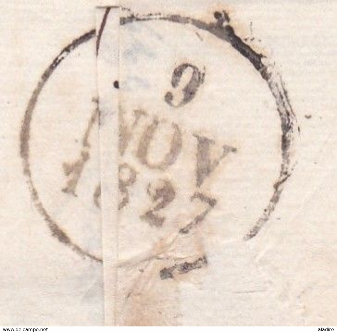 1827 - Marque postale 20 DIJON sur lettre pliée avec correspondance vers SEURRE - dateur en arrivée