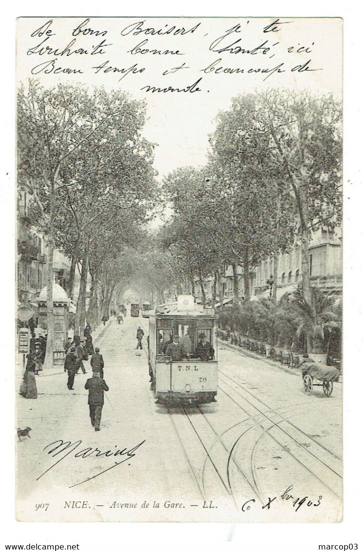 06 ALPES MARITIME NICE Avenue De La Gare Avec Tramway - Transport Urbain - Auto, Autobus Et Tramway