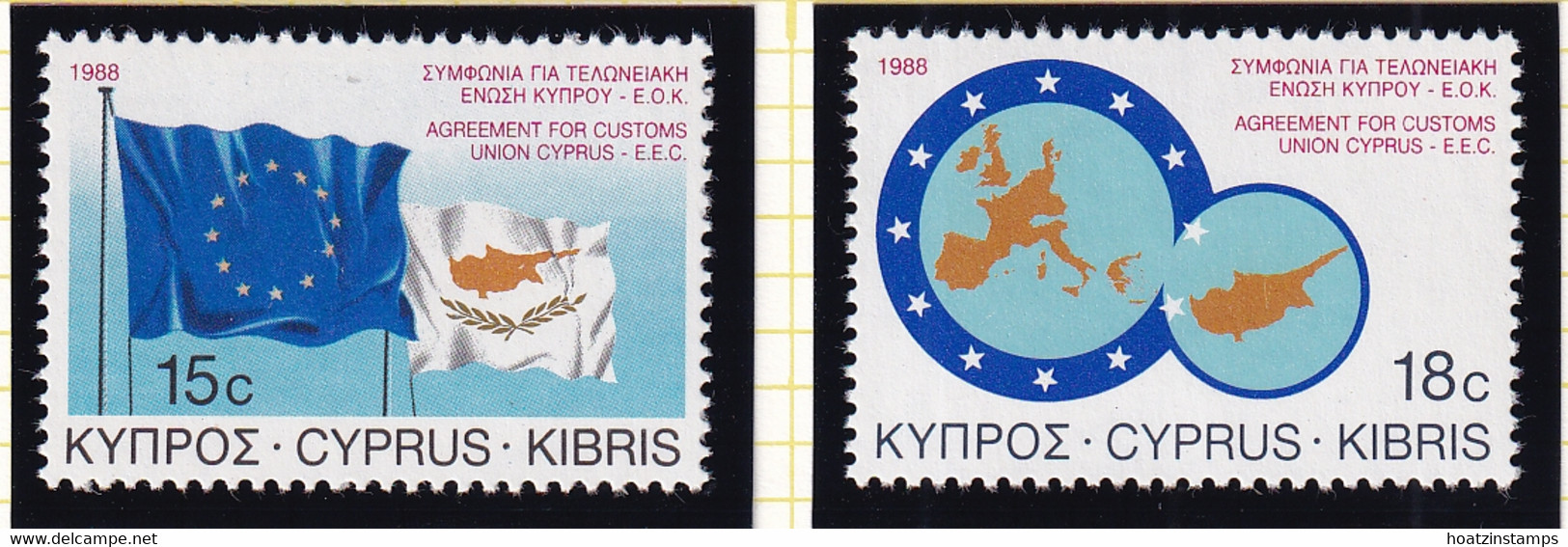 Cyprus: 1988   Cypriot - E.E.C. Customs Union   MNH - Ongebruikt