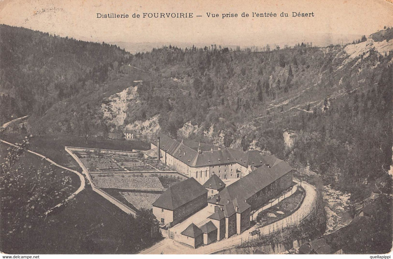 013555 "DISTILLERIE DE GOURVOIRIE - VUE PRISE DE L'ENTREE DE DESERT"   CART SPED 1921 - NOTIZIE - Rhône-Alpes