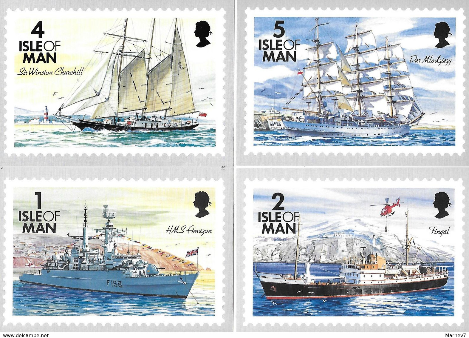 Ile De MAN Isle Off - Bâteau Bâteau - Ship Ships - 1993 - 12 Cartes  - Amazon Fingal Churchill Mlodziezy Tynwald Ben Veg - Insel Man