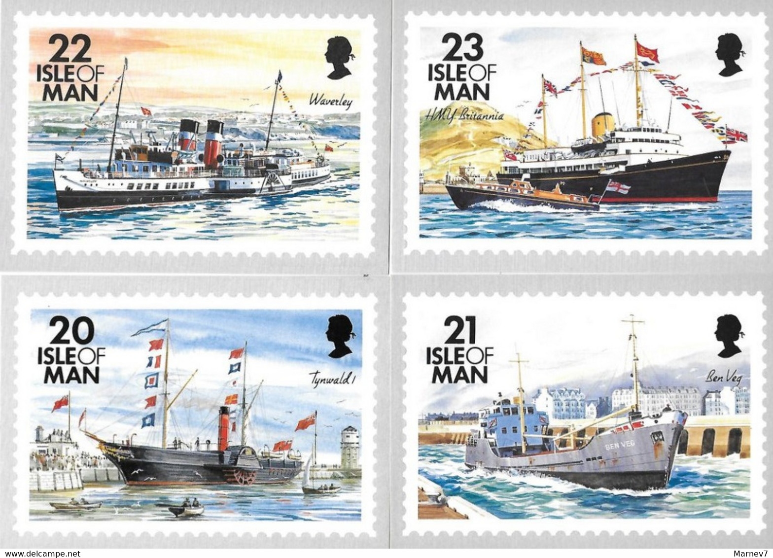 Ile De MAN Isle Off - Bâteau Bâteau - Ship Ships - 1993 - 12 Cartes  - Amazon Fingal Churchill Mlodziezy Tynwald Ben Veg - Isola Di Man (dell'uomo)