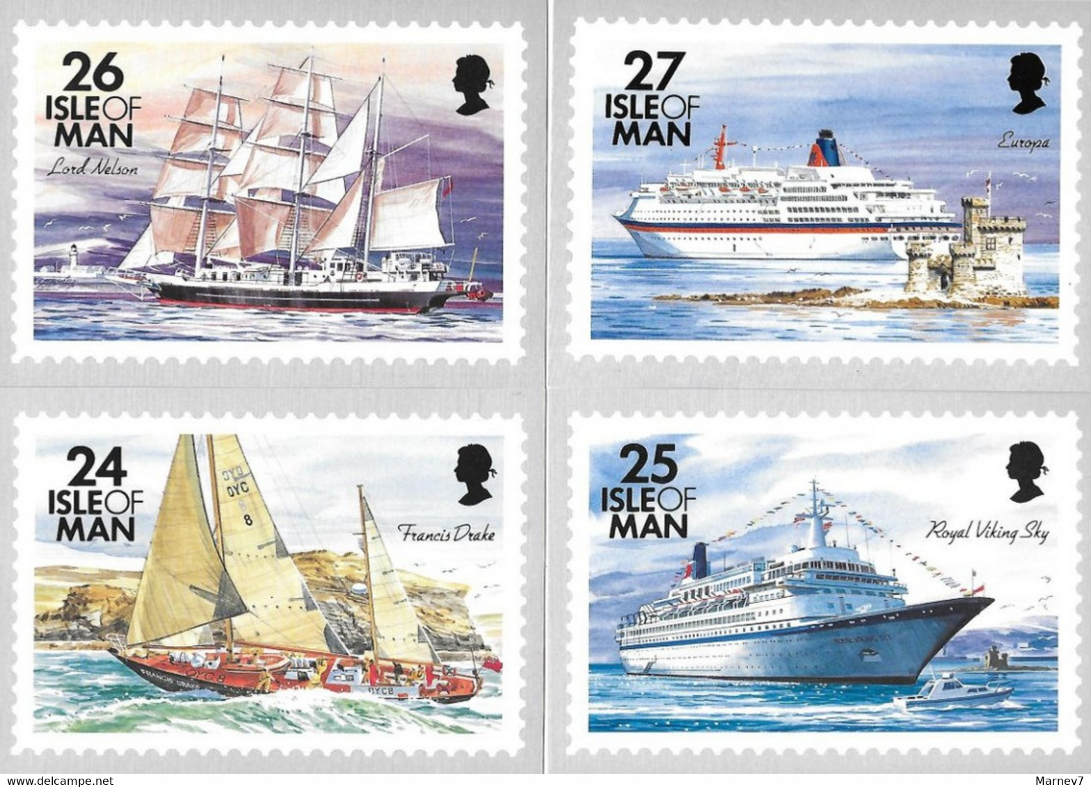 Ile De MAN Isle Off - Bâteau Bâteau - Ship Ships - 1993 - 12 Cartes  - Amazon Fingal Churchill Mlodziezy Tynwald Ben Veg - Man (Eiland)