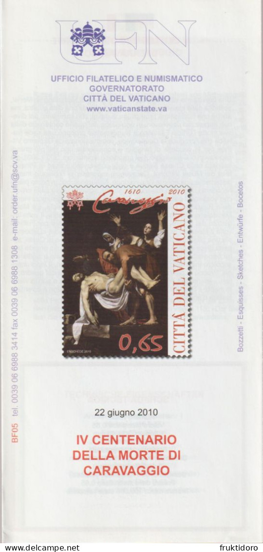 Vatican City Brochures Issues In 2010 Philatelic Program - Caravaggio - Christmas - Verzamelingen