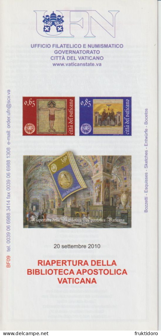 Vatican City Brochures Issues In 2010 Philatelic Program - Caravaggio - Christmas - Colecciones
