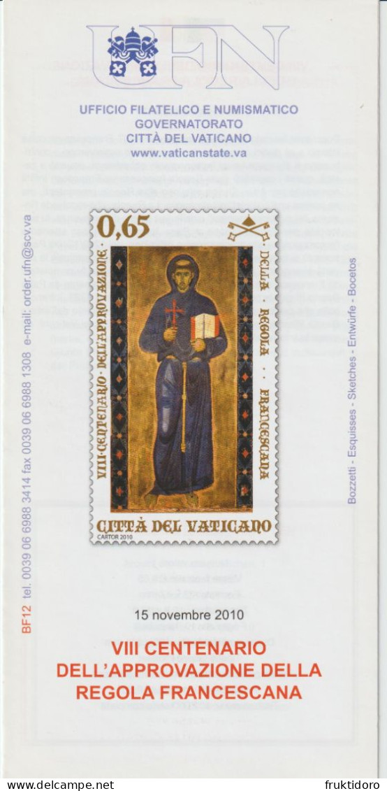 Vatican City Brochures Issues in 2010 Philatelic Program - Caravaggio - Christmas