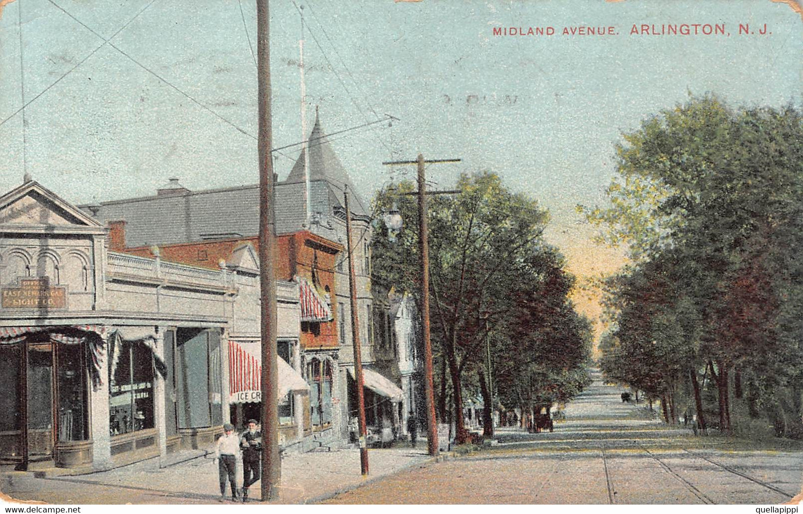 013571 "ARLINGTON N.J. - MIDLAND AVENUE"  ANIMATA.  CART  SPED 1913 - Dallas