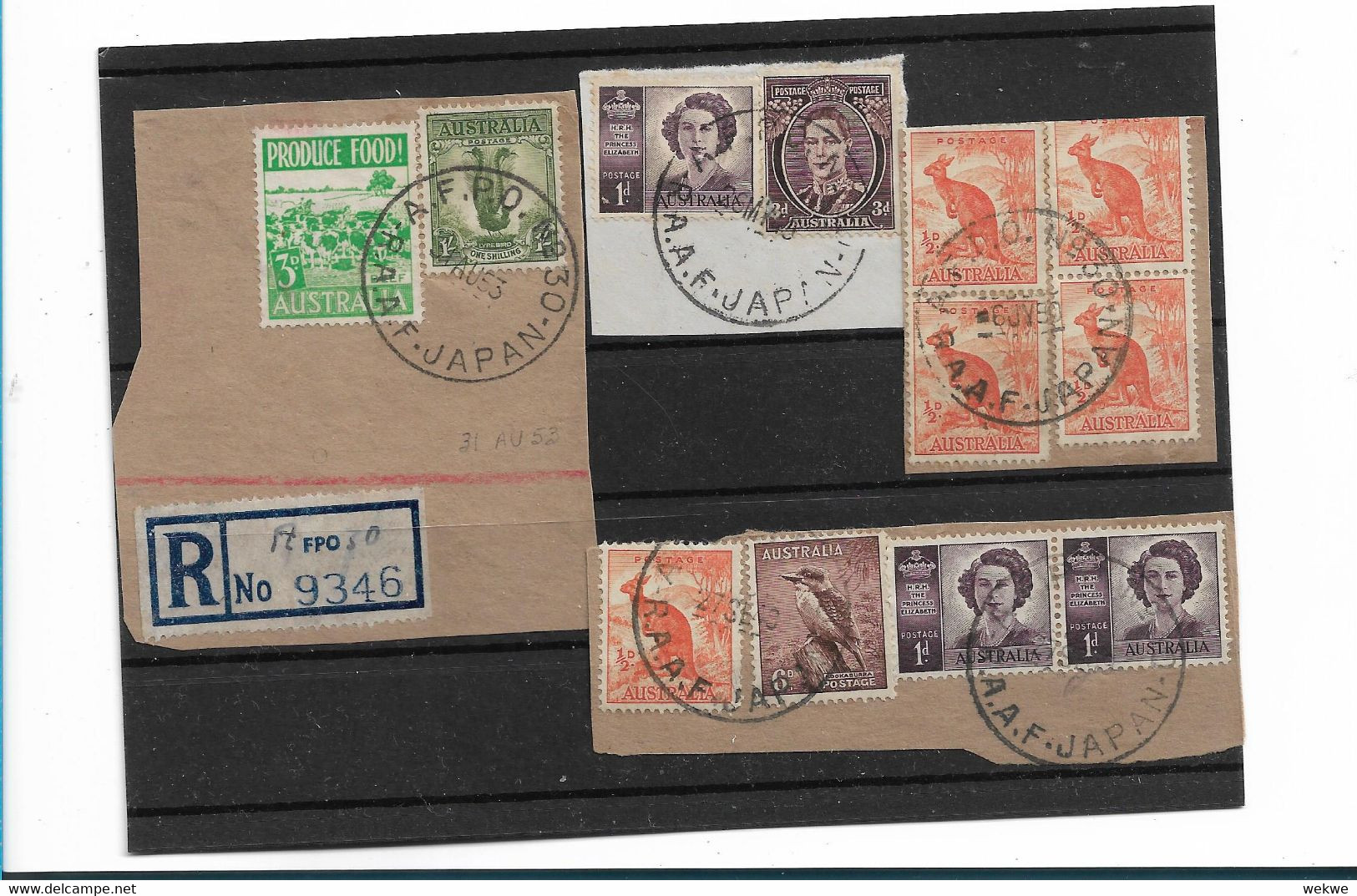 AUS367 / AUSTRALIEN RAAF JAPAN - Cut Outs 1948-1953  O - Sammlungen