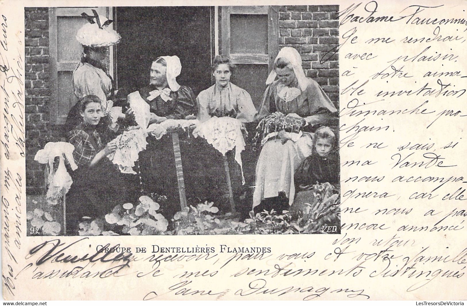 Groupe De Dentelières Flamandes - Carte Précurseur - De Hautmont à Maubeuge En 1902 - Heist