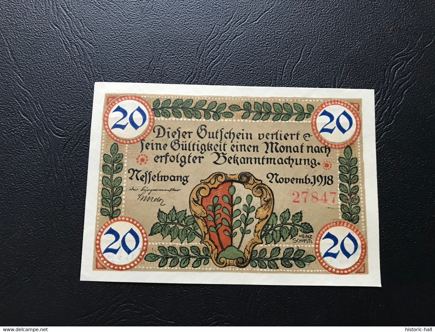 Notgeld - Billet Necéssité Allemagne - 20 Pfennig  - Nesselwang   - Novembre 1918 - Zonder Classificatie