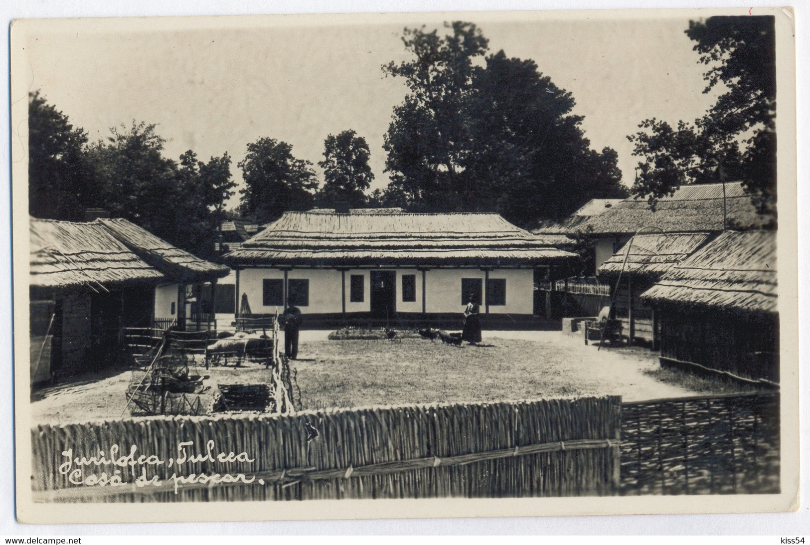 RO 55 - 14345 JURILOVCA, Tulcea, Romania, Fisherman House - Old Postcard, Real PHOTO - Used - Rumänien