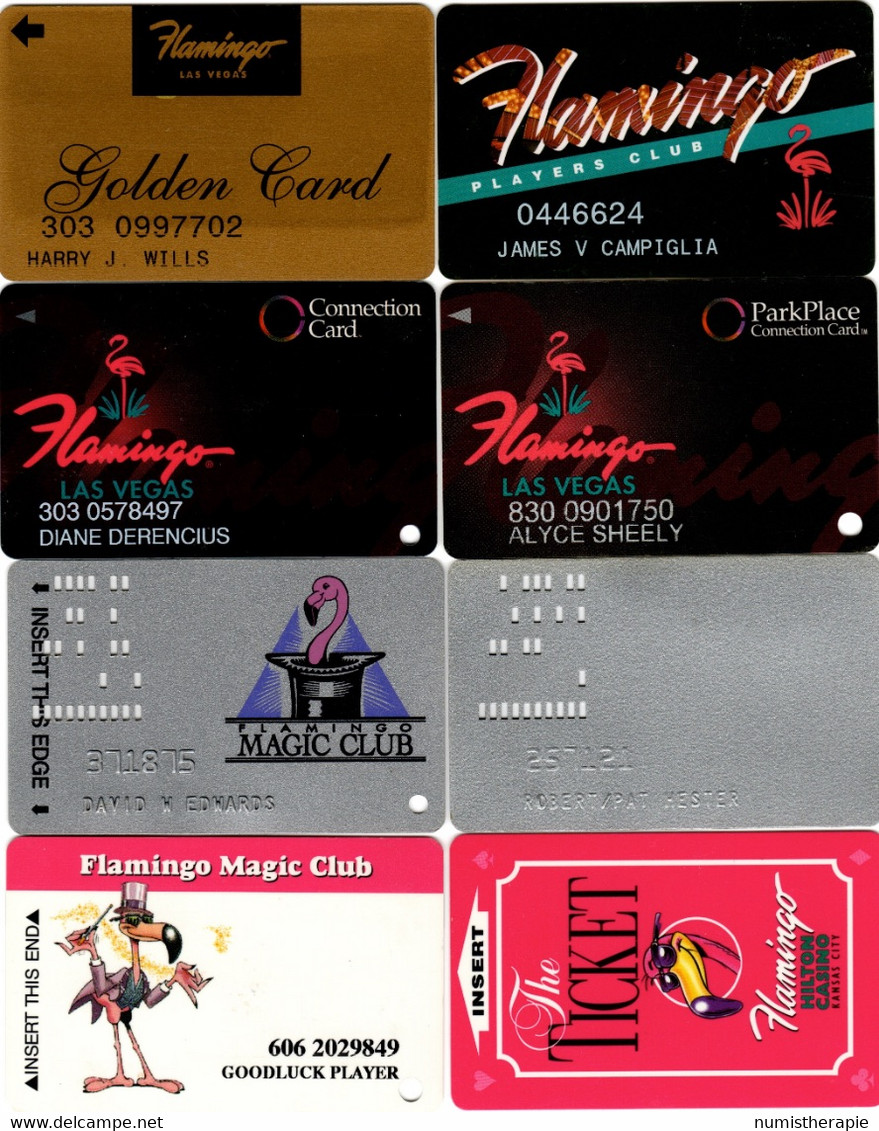 Lot De 8 Cartes : Casino Flamingo - Cartes De Casino