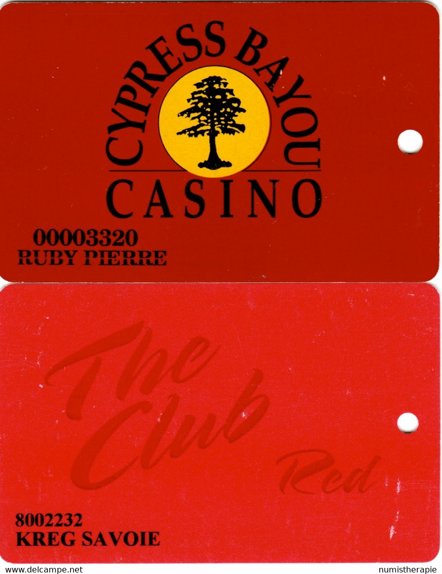 Lot De 2 Cartes : Cypress Bayou Casino LA - Cartes De Casino