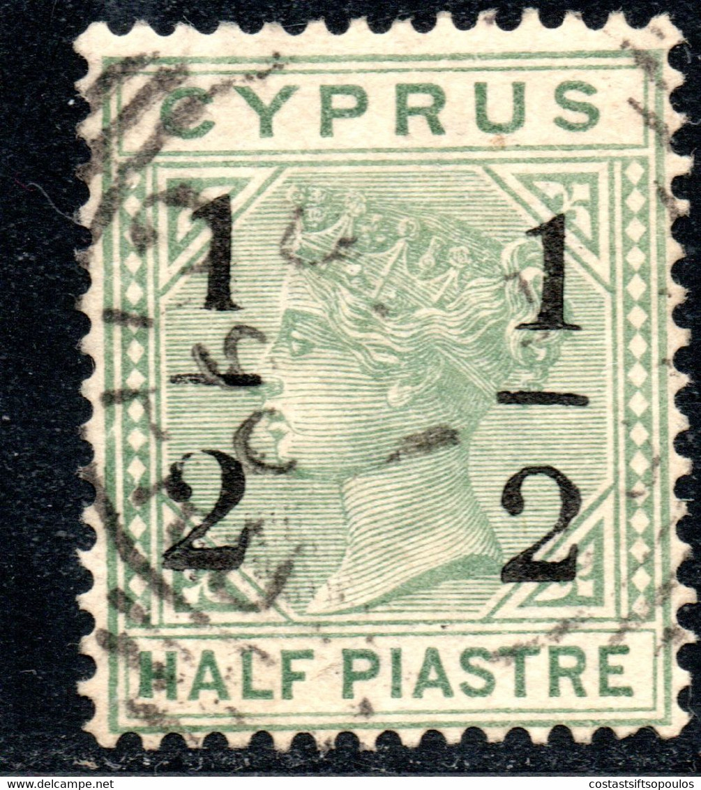 616.CYPRUS.1886 SG. 29 C. LARGE 2 AT LEFT - Cyprus (...-1960)