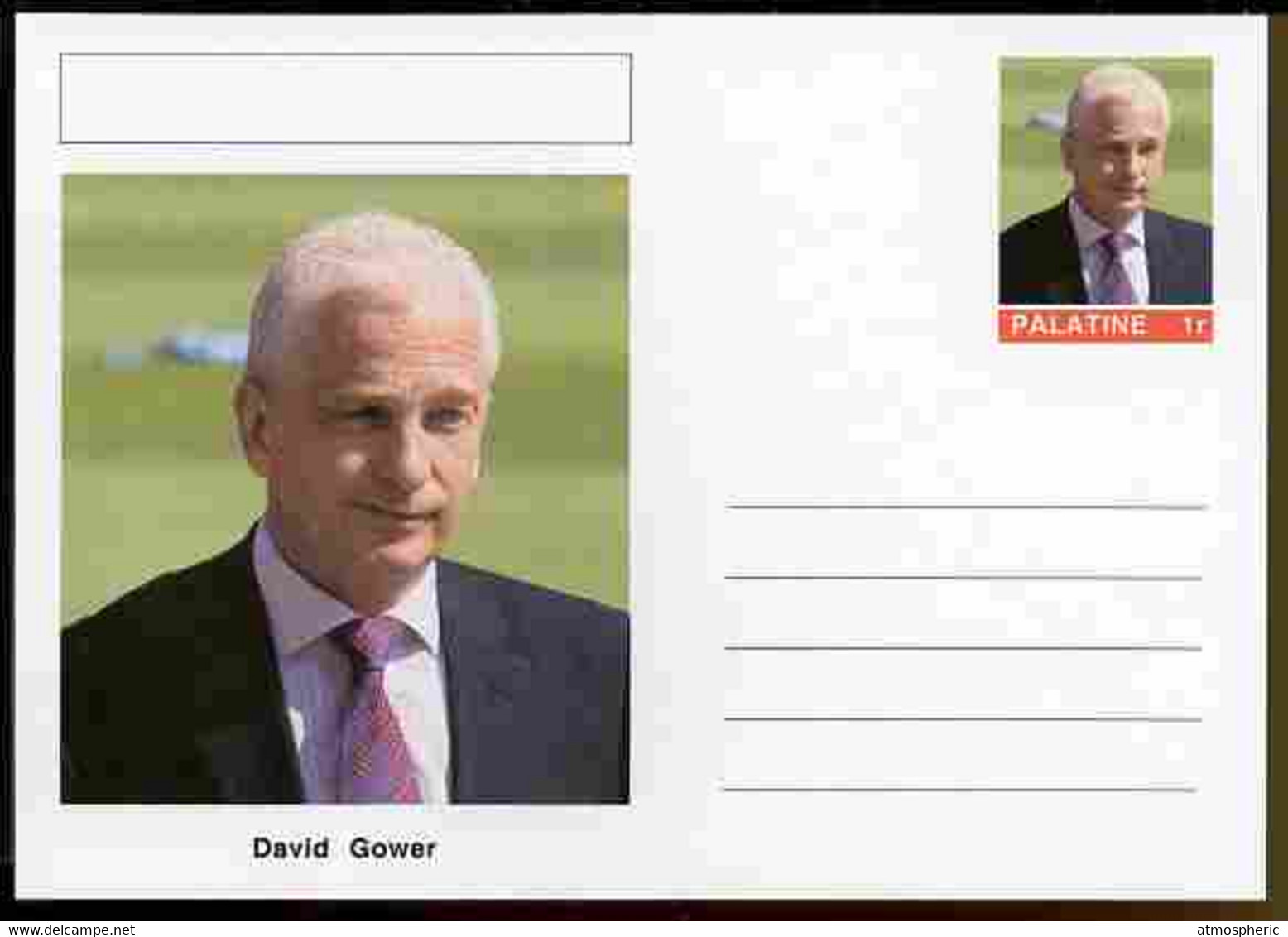 Palatine (Fantasy) Personalities - David Gower (cricket) Postal Stationery Card Unused And Fine - Cricket