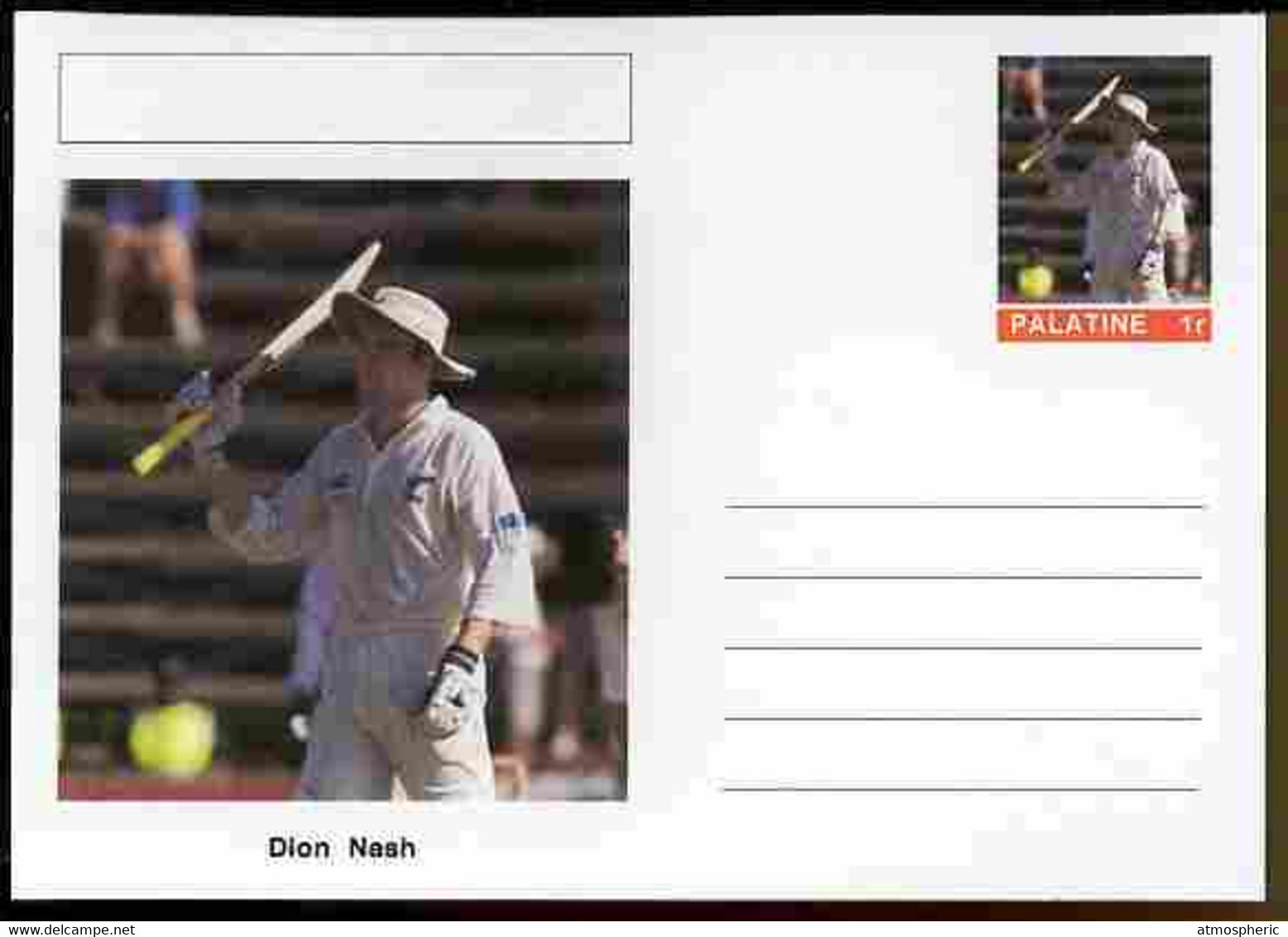 Palatine (Fantasy) Personalities - Dion Nash (cricket) Postal Stationery Card Unused And Fine - Cricket