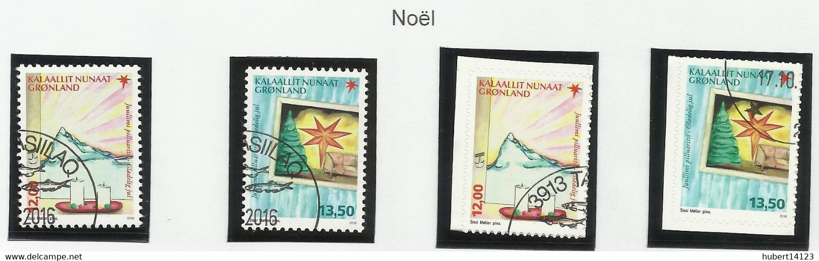 GROENLAND ANNEE 2016 N° 716 717 718 719 Oblitérés Noêl - Used Stamps