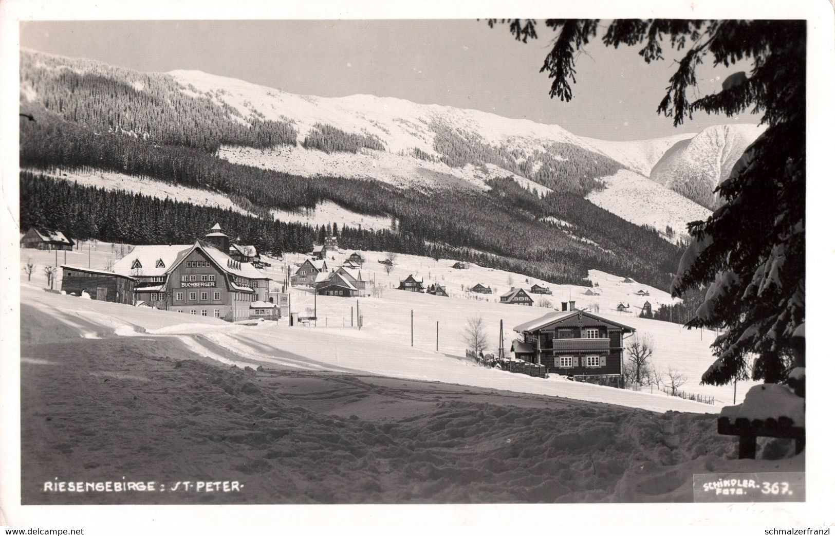 AK St Sankt Peter Svaty Petr Spindlermühle Spindleruv Mlyn Sport Hotel Buchberger Baude Winter Riesengebirge Feldpost - Sudeten