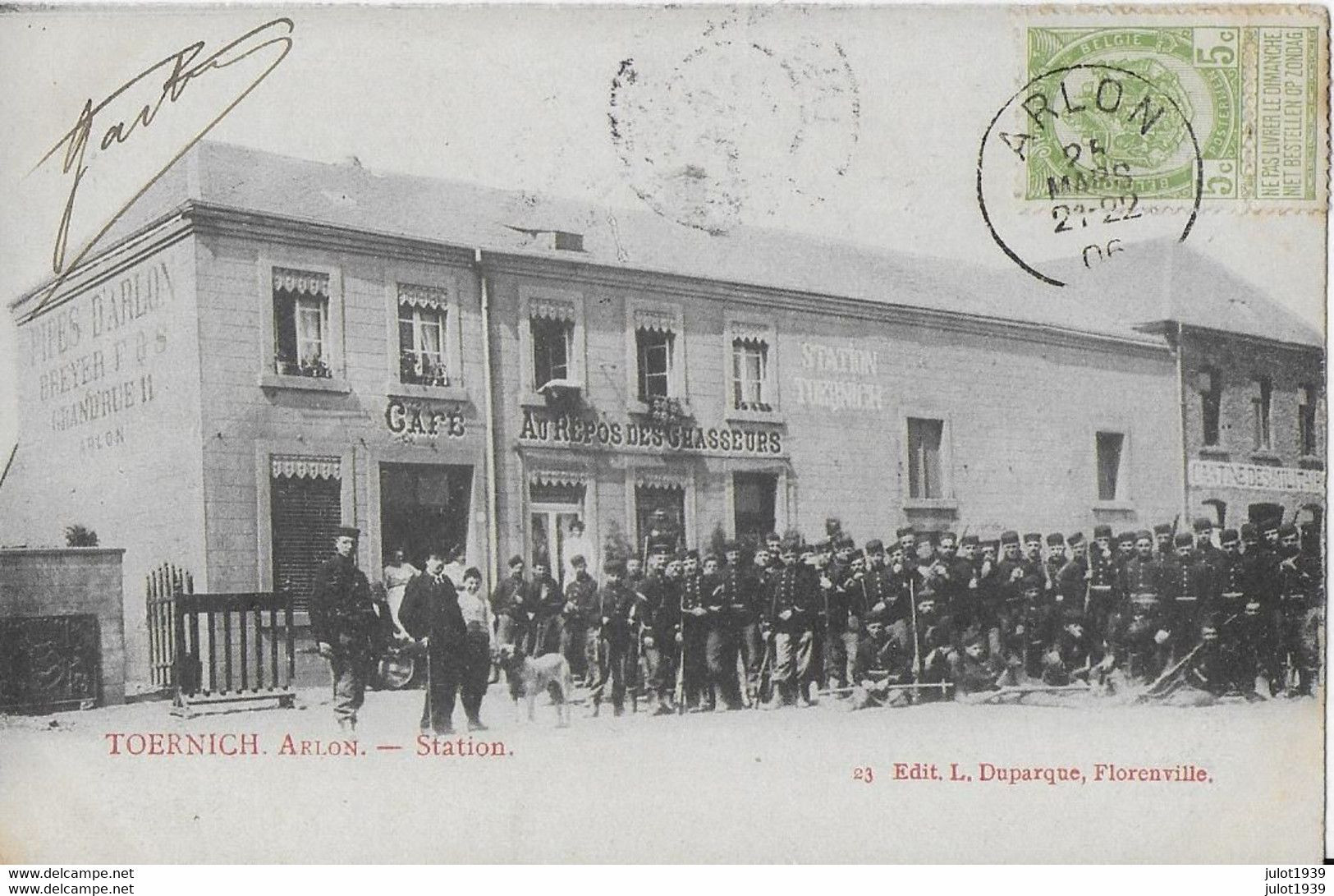 TOERNICH ..-- AU REPOS DES CHASSEURS . 1906 Vers EAUBONNE ( Melle Céline VEMCLEFS? ) . Voir Verso . - Aarlen