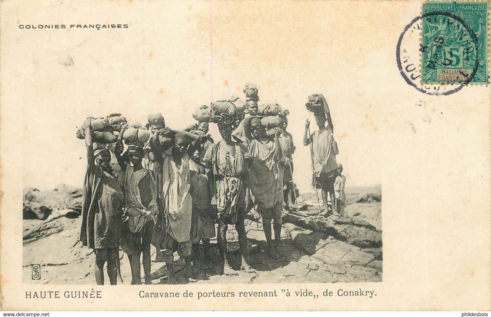 AFRIQUE  HAUTE GUINEE Caravane De Porteurs Revenant " A Vide " - Guinea Francese