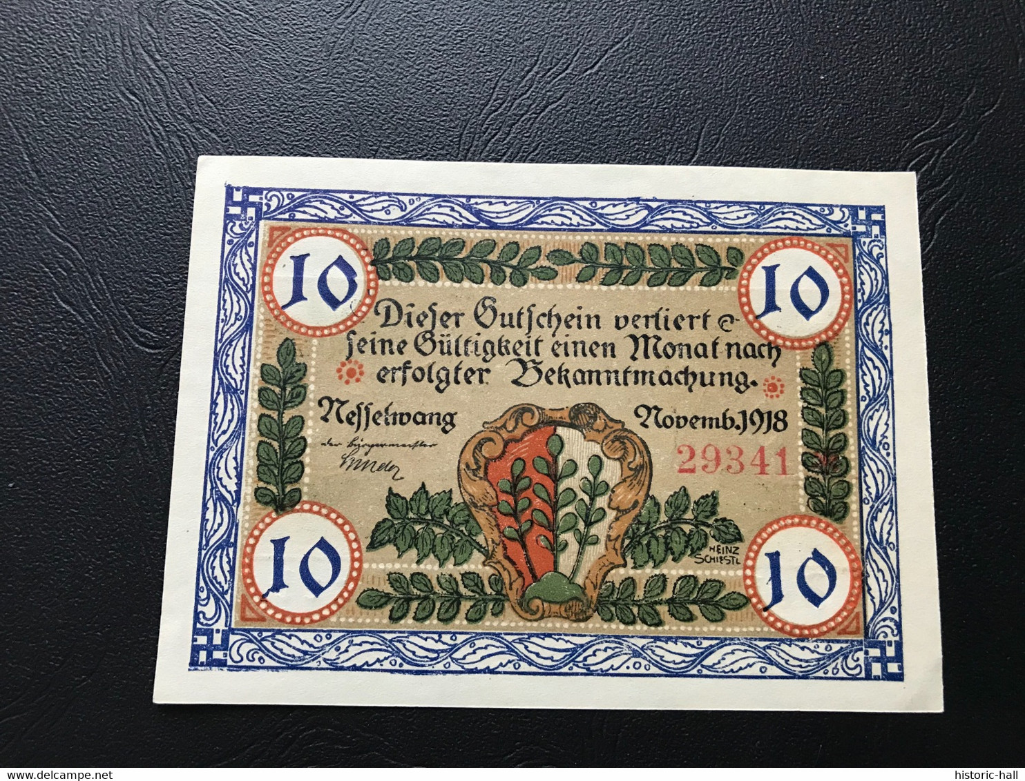 Notgeld - Billet Necéssité Allemagne - 10 Mark  - Nesselwang   - Novembre 1918 - Ohne Zuordnung