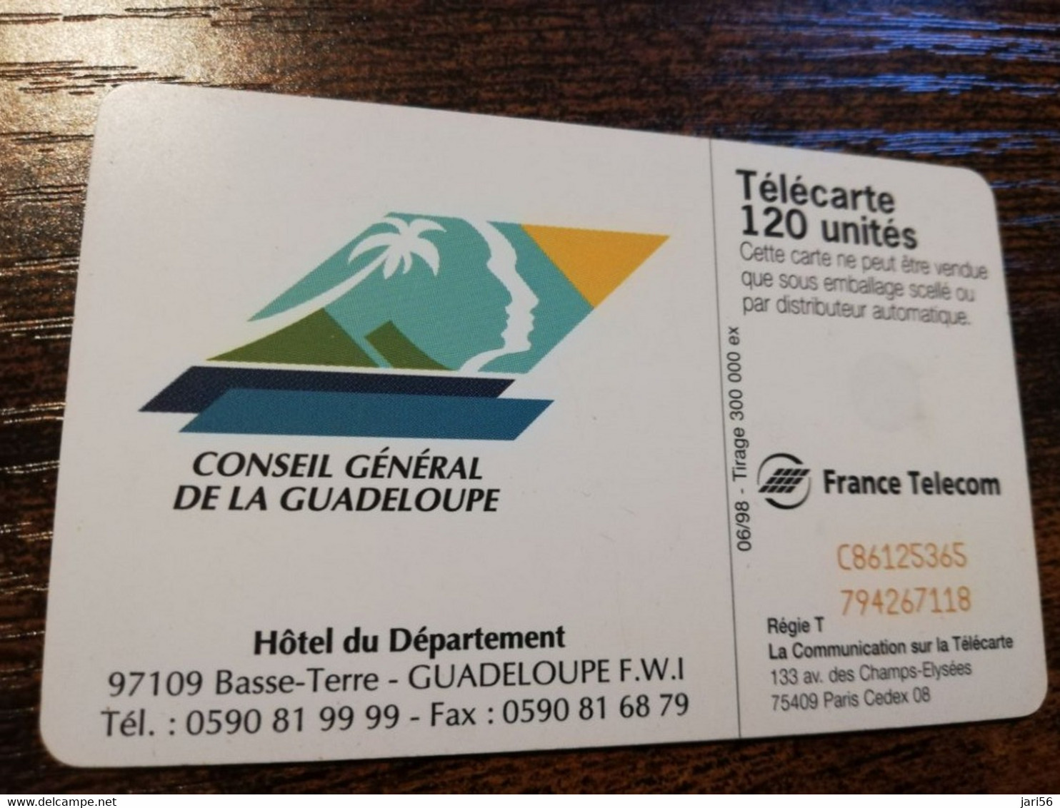 French Caribbean Phonecard St Martin CHIP ABOLITION 50Units + 120 Units  ** 6773** - Antillen (Französische)