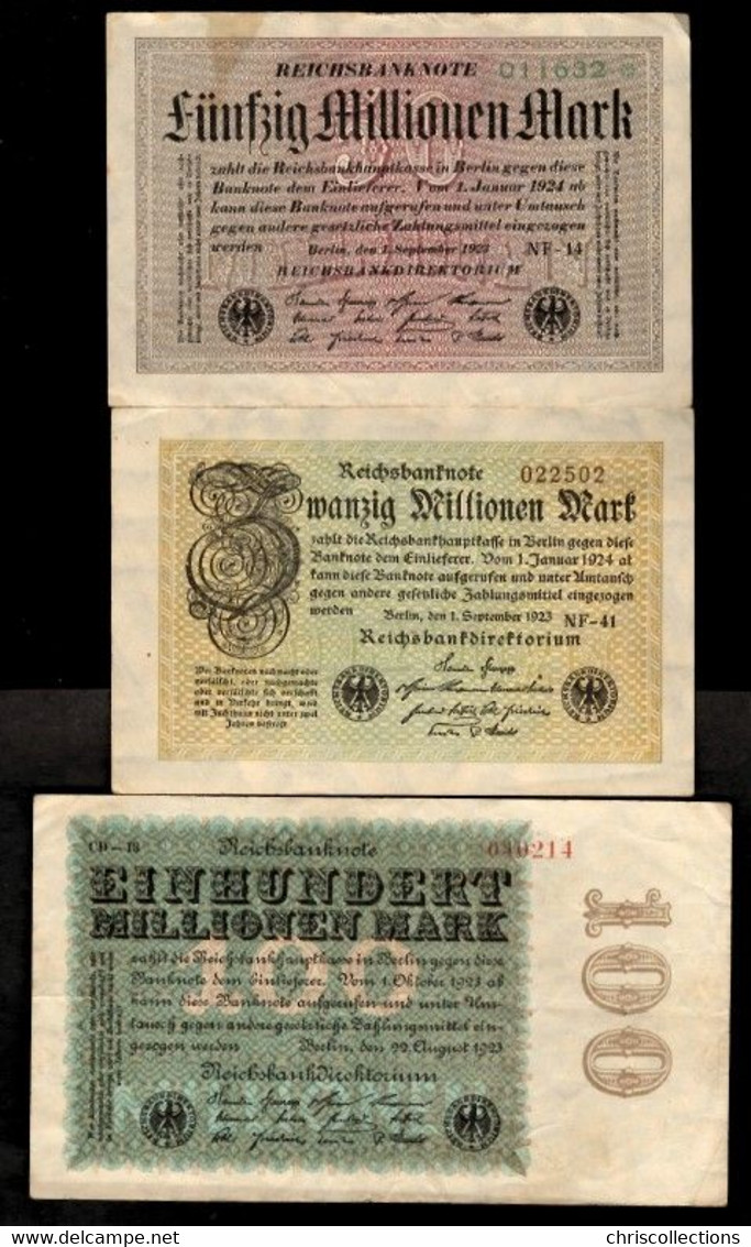 ALLEMAGNE - Lot De 6 Billets ALLEMAGNE - Reichsbanknote - Verzamelingen