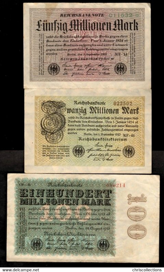 ALLEMAGNE - Lot De 6 Billets ALLEMAGNE - Reichsbanknote - Collections