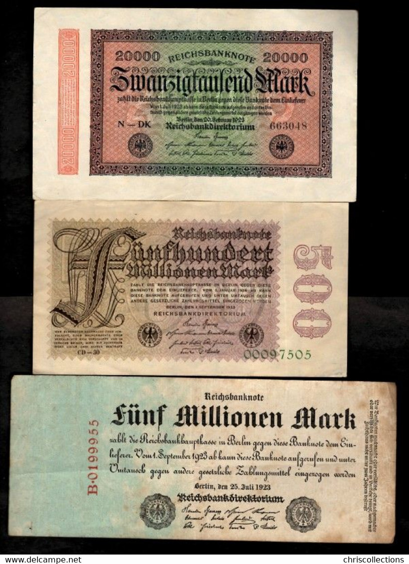 ALLEMAGNE - Lot De 6 Billets ALLEMAGNE - Reichsbanknote - Collections