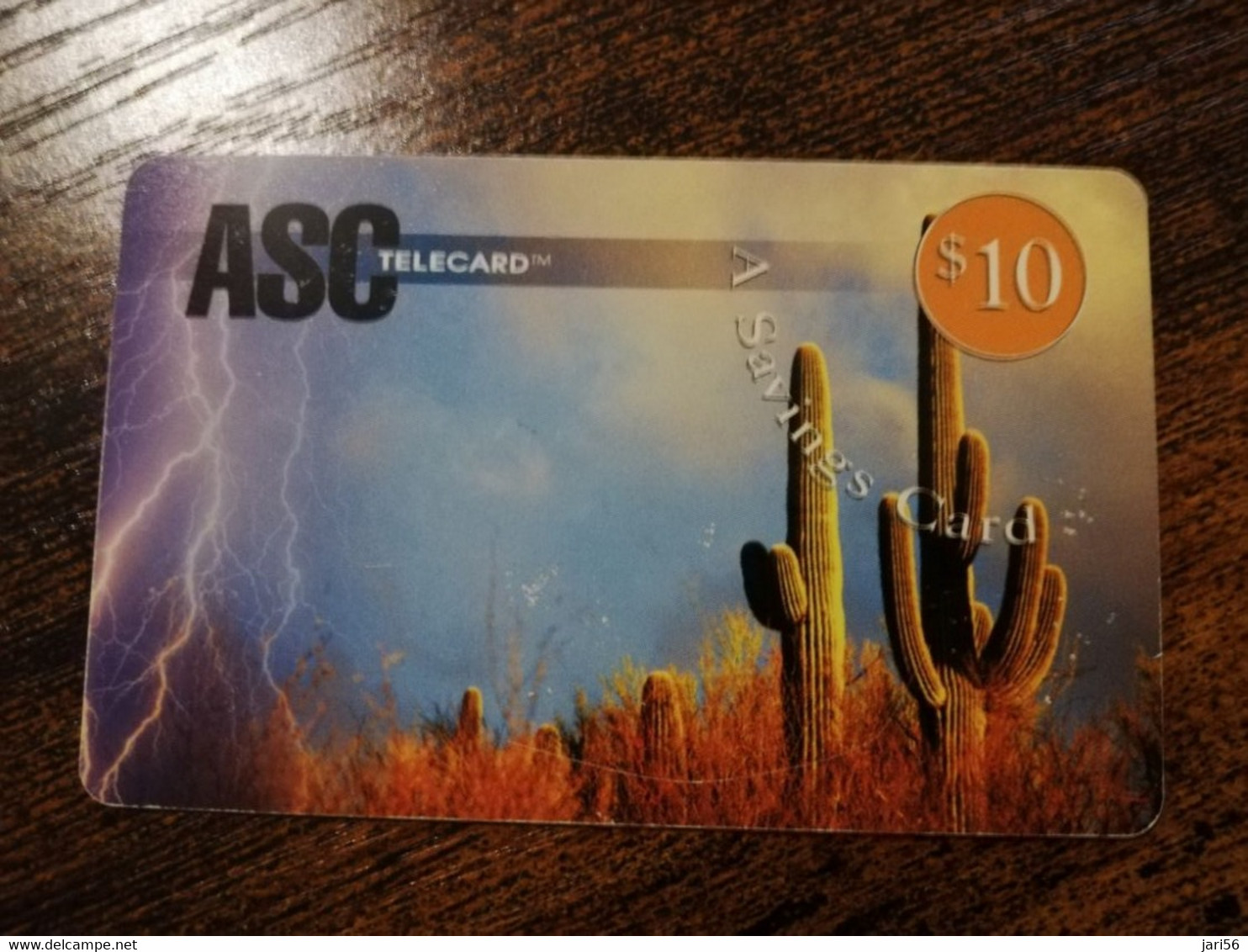 UNITED STATES AMERICA   $10,- ASC TELECARD  CACTUS/CACTEE -    PREPAID Used Card     ** 6785** - Amerivox
