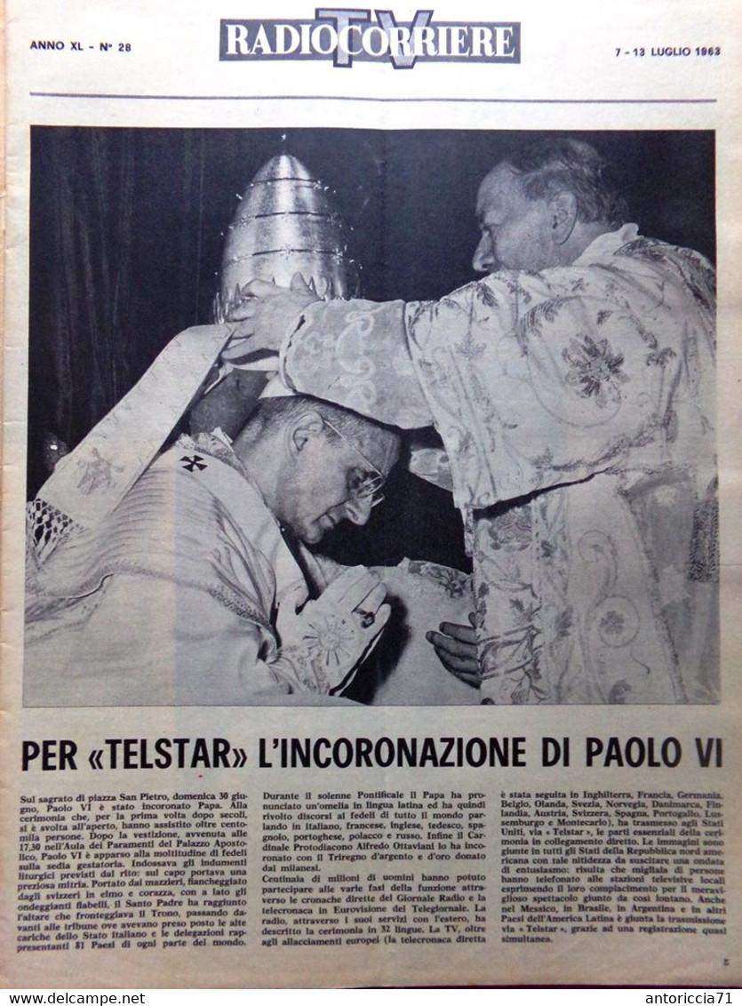 Radiocorriere TV Del 7 Luglio 1963 Nino Taranto Kennedy Anthony Panelli Herrera - Television
