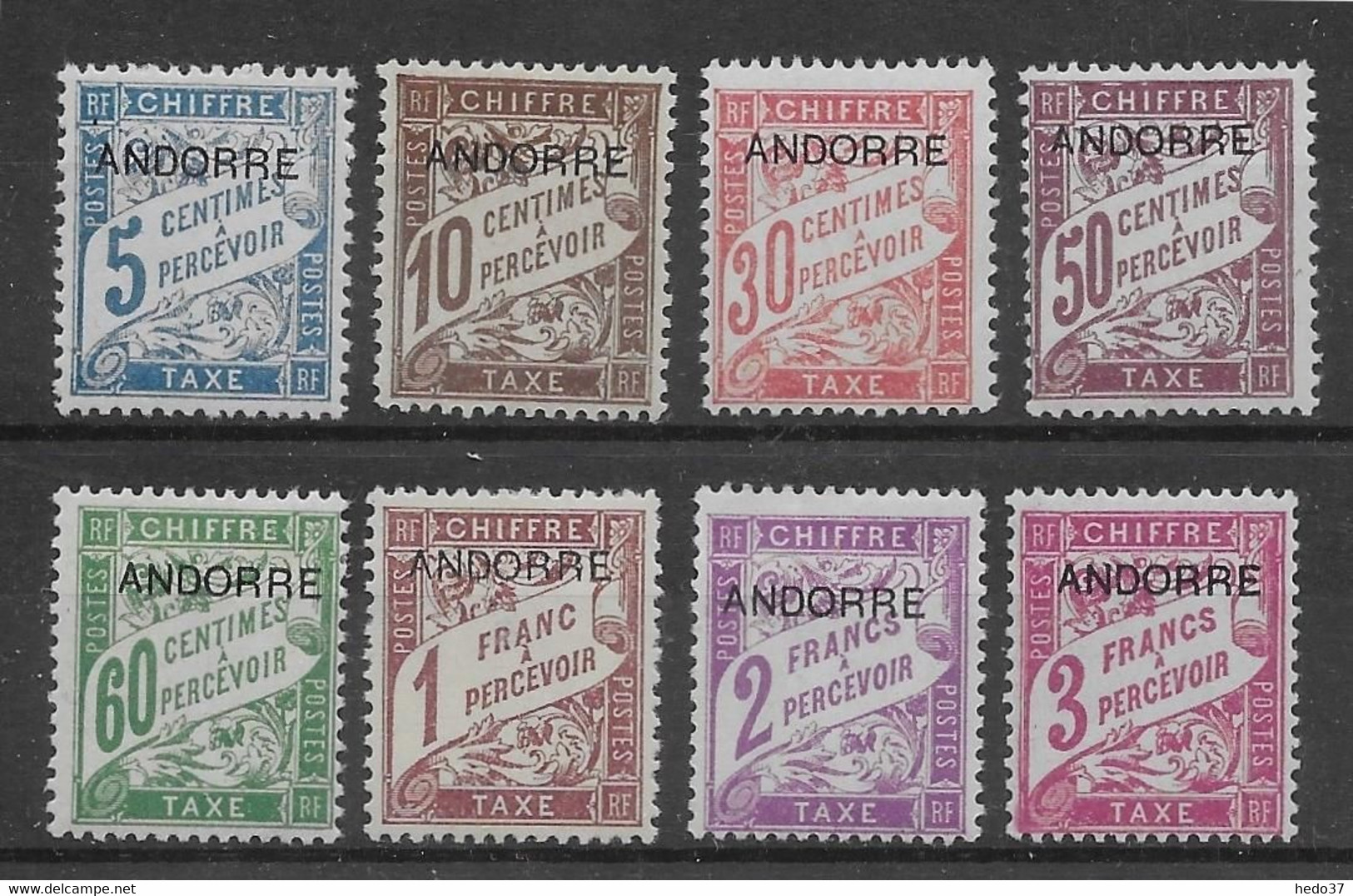 Andorre Taxe N°1/8 - Neuf * Avec Charnière - TB - Neufs