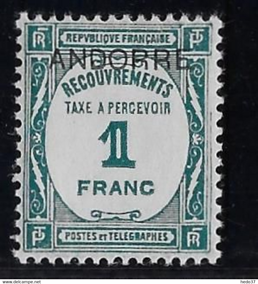 Andorre Taxe N°12 - Neuf * Avec Charnière - TB - Neufs