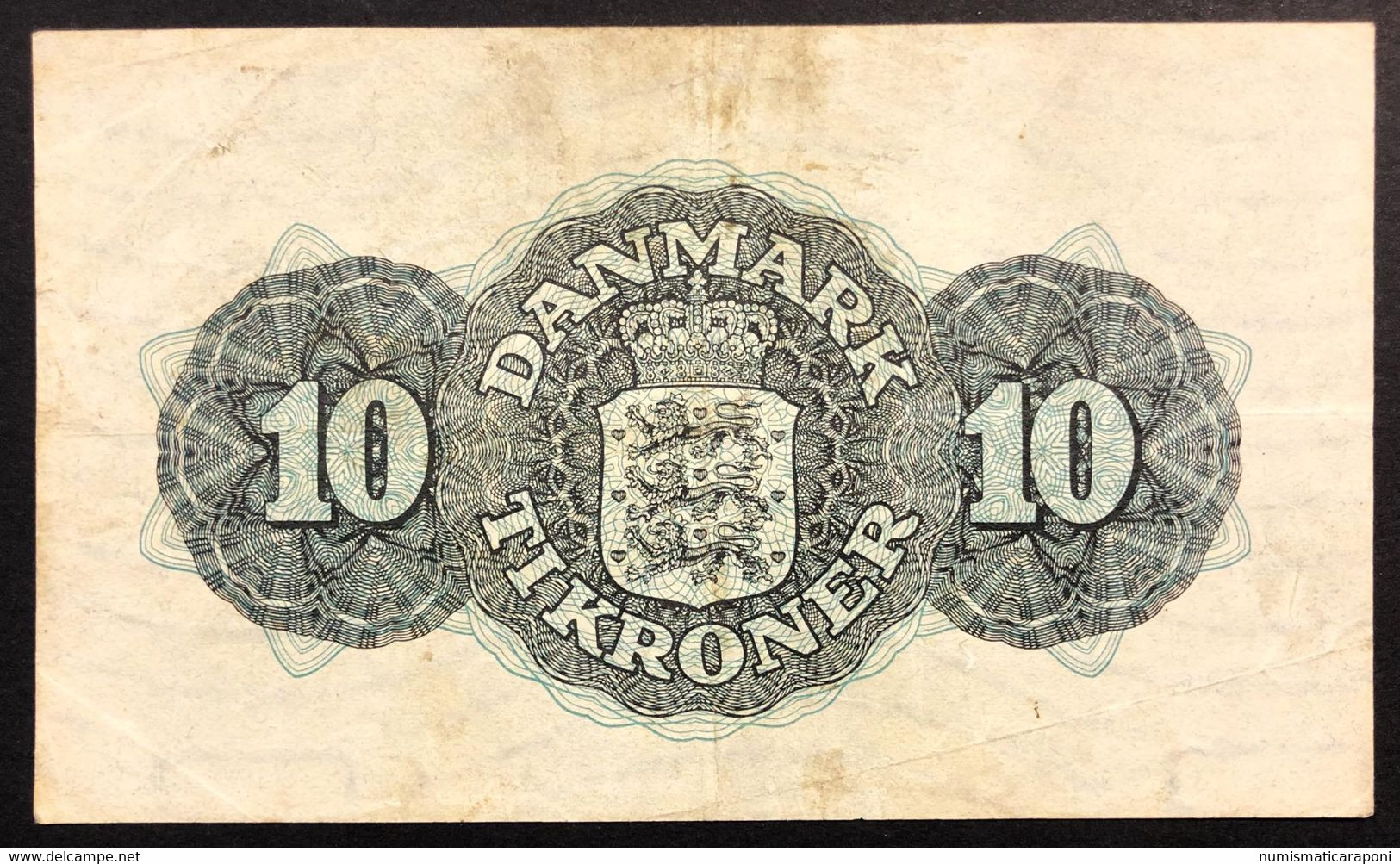 Danimarca Danmarks  DENMARK 10 KRONER Pick#37K 1948  Bb Vf LOTTO 3709 - Denemarken