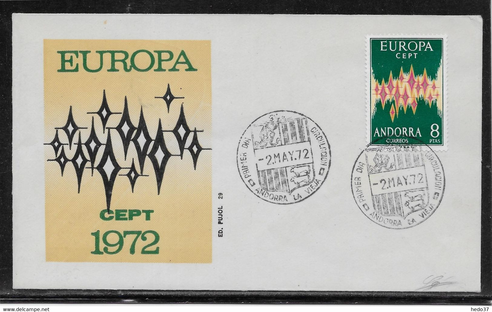 Andorre Espagnol N°64A - Europa 1972 - Enveloppe 1er Jour - TB - Brieven En Documenten