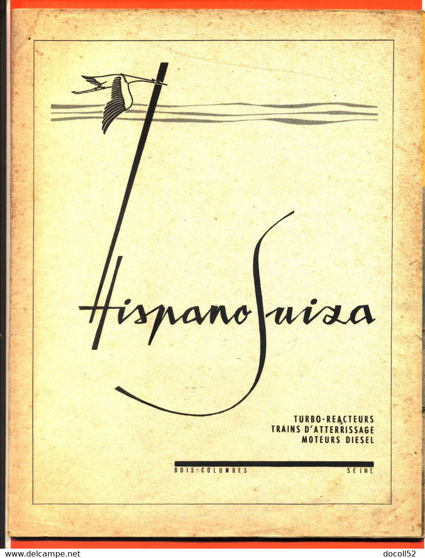 Catalogue HISPANO SUIZA Turbo Réacteurs , Trains D'attérrissage , Moteurs Diesel - Nombreuses Illustrations " 48 Pages - Aviación