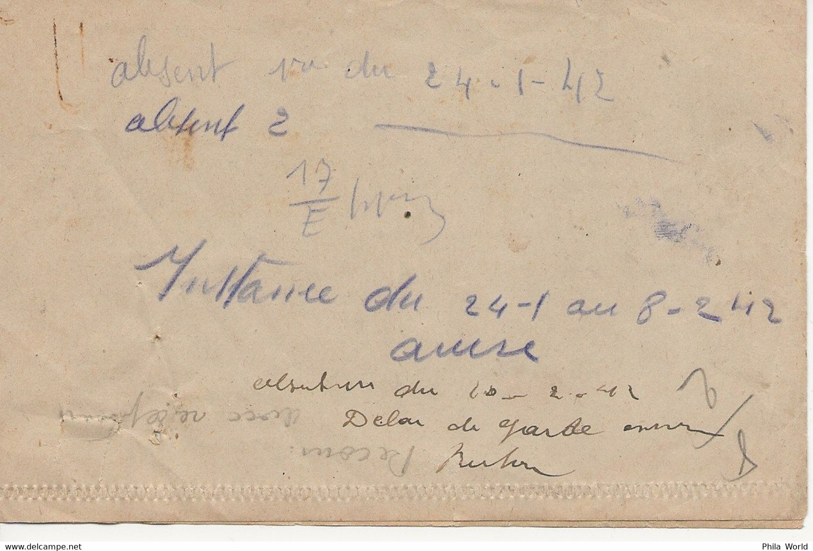 WW2 - LETTRE RECOMMANDEE AR Affranchissement PETAIN 1942 Cachet A REPRESENTER DELAI De GARDE EXPIRE - Covers & Documents