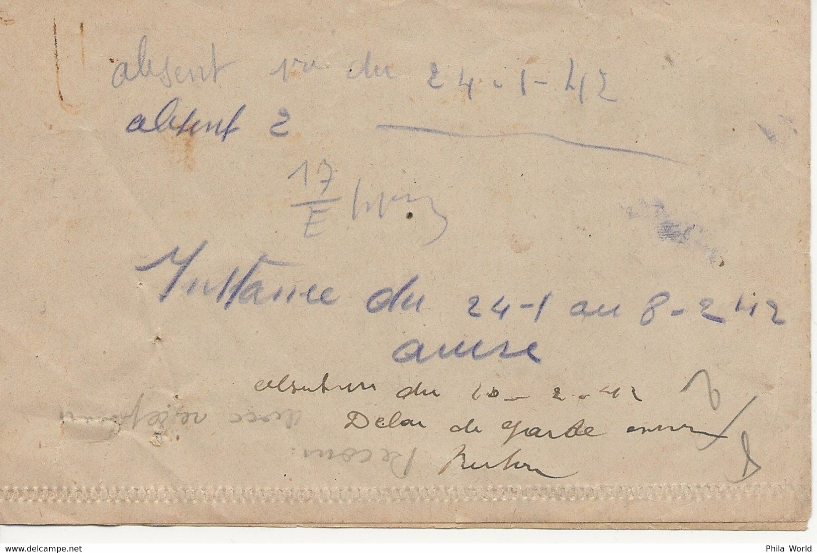 WW2 - LETTRE RECOMMANDEE AR Affranchissement PETAIN 1942 Cachet A REPRESENTER DELAI De GARDE EXPIRE - Brieven En Documenten