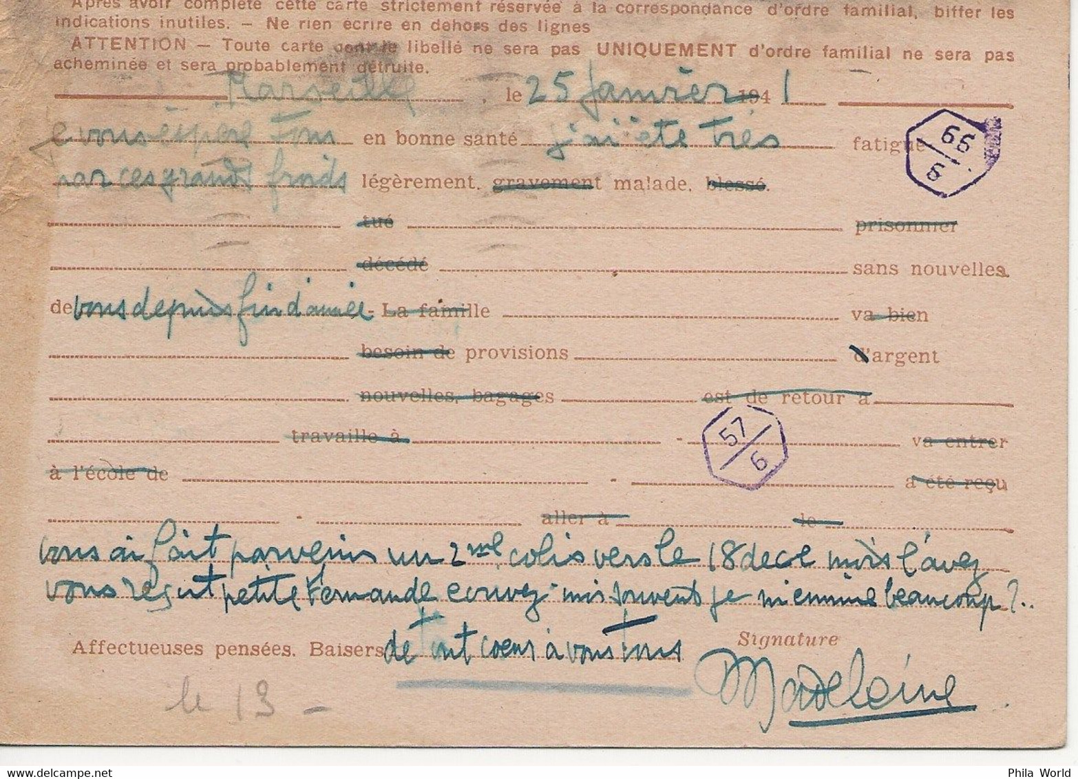 WW2 - Entier Postal IRIS INTERZONE 1941 INADMIS Libellé Non Réglementaire ​​​​​​​De MARSEILLE Pour MEUILLEY COTE D OR - Lettres & Documents