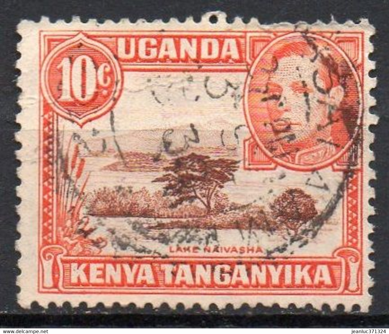 KENYA-OUGANDA N° 52 O Y&T 1938 Lac Naivasha Et George VI - Kenya & Oeganda