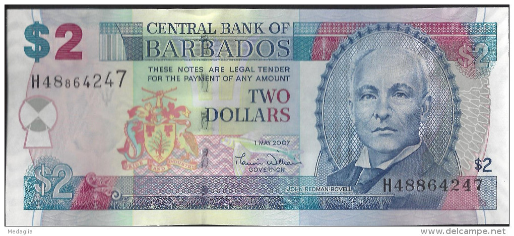 BARBADES - 2 Dollars 2007 UNC - Barbados (Barbuda)