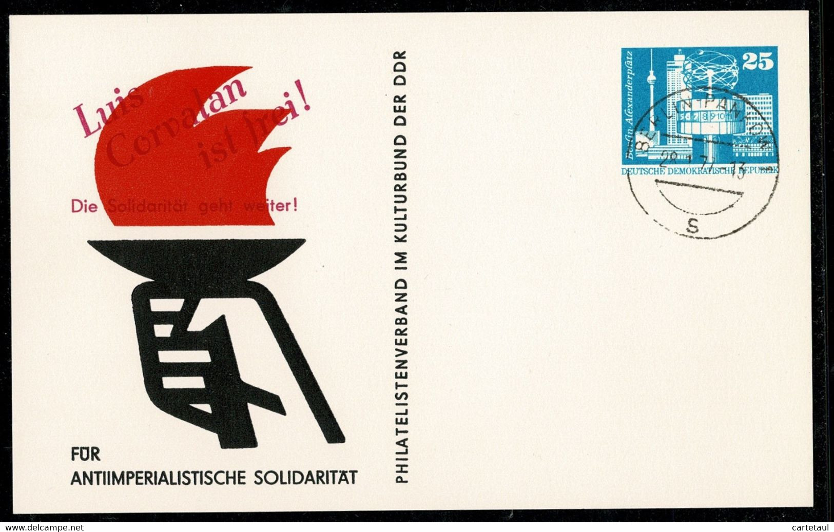 DDR RDA Ganzsache Entier Postal  Für ANTIIMPERIALISTISCHE SOLIDARITAT  BERLIN PANKOW  29-1-77 TTB/SG - Private Postcards - Used